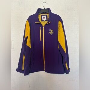 Vintage Minnesota Vikings Jacket Mens Sz XXL Purple Yellow NFL Football Full Zip